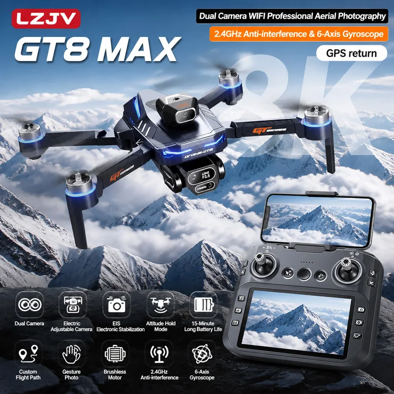 GT8 Max Foldable Drone 8K HD P - Gps Module Drone ulasan dan harga