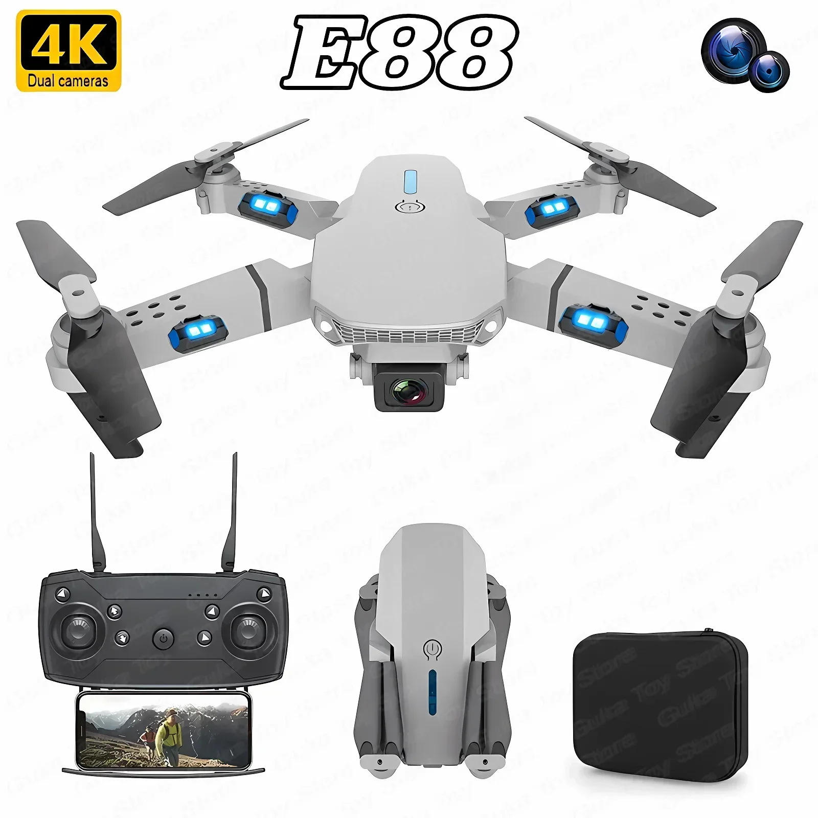 E88 Pro WIFI FPV Drone Wide An - Drone Rc Pro ulasan dan harga