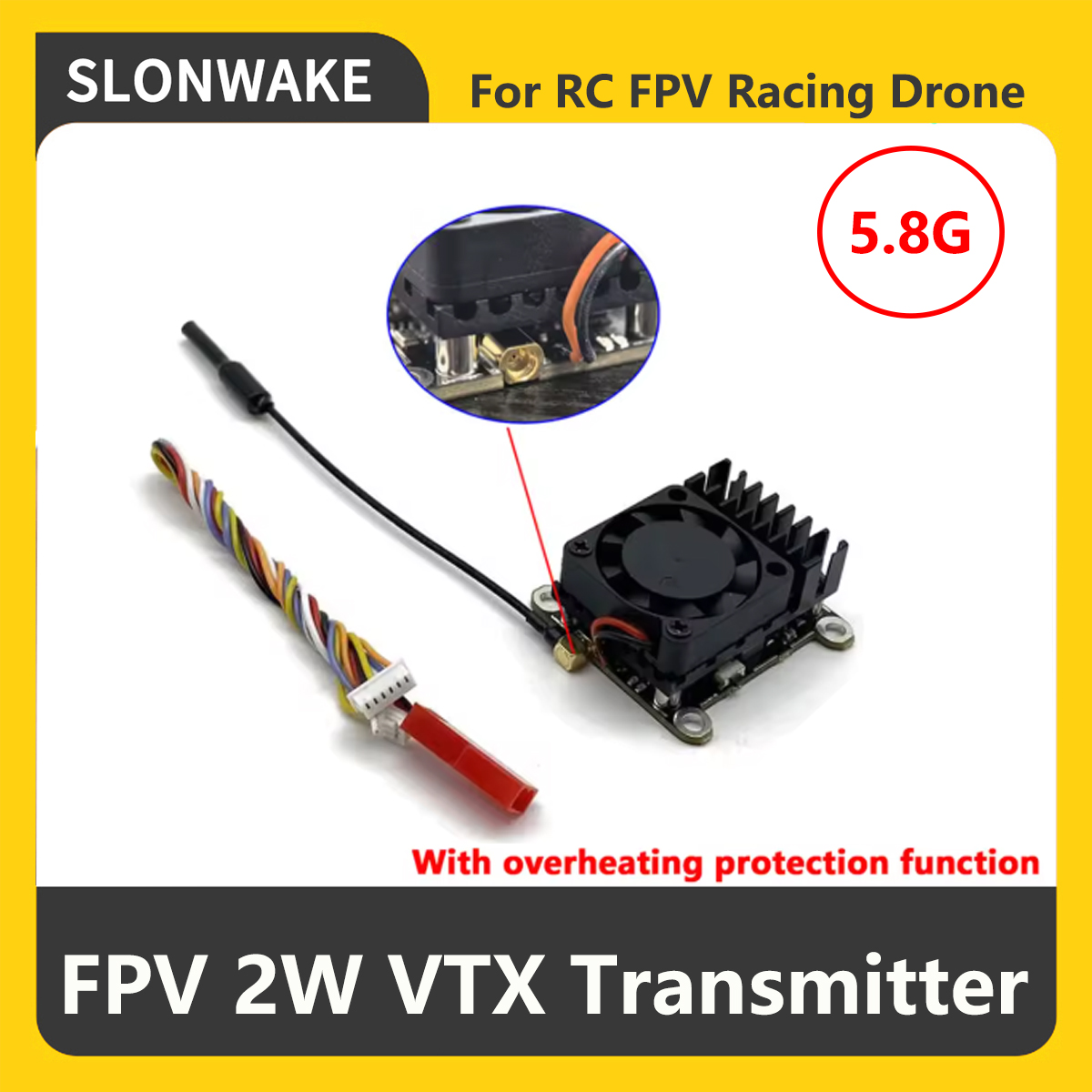 SLONWAKE 5.8G 2000mW FPV VTX T - Rc Airplane Drone ulasan dan harga