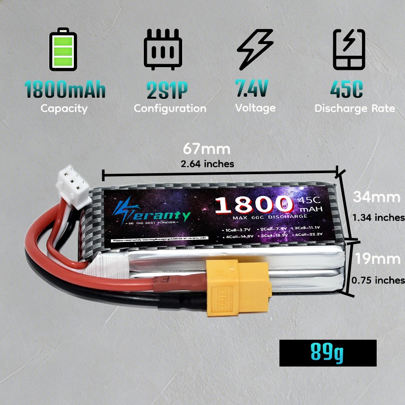 TERANTY 2S 3S 4S 1800mAh Lipo  - Drone Rc Boat ulasan dan harga