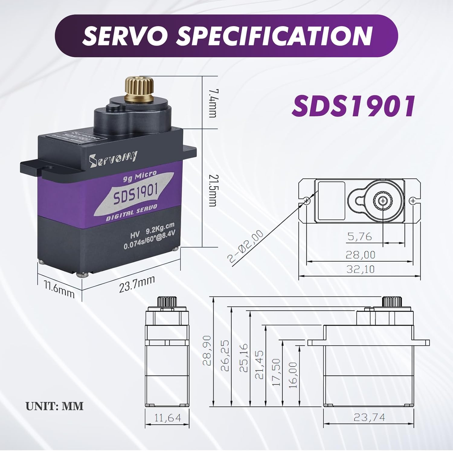 SERVOMY-SDS1901 Digital 9G Mic - Drone And Car ulasan dan harga
