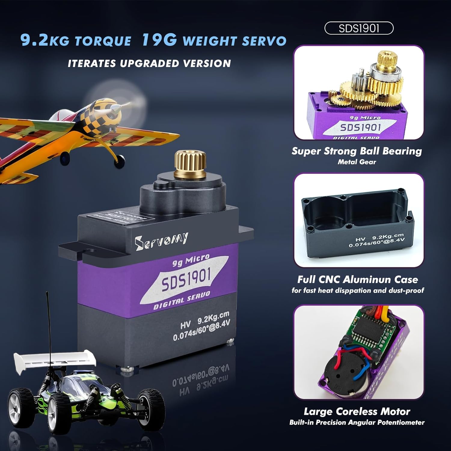 SERVOMY-SDS1901 Digital 9G Mic - Drone And Car ulasan dan harga