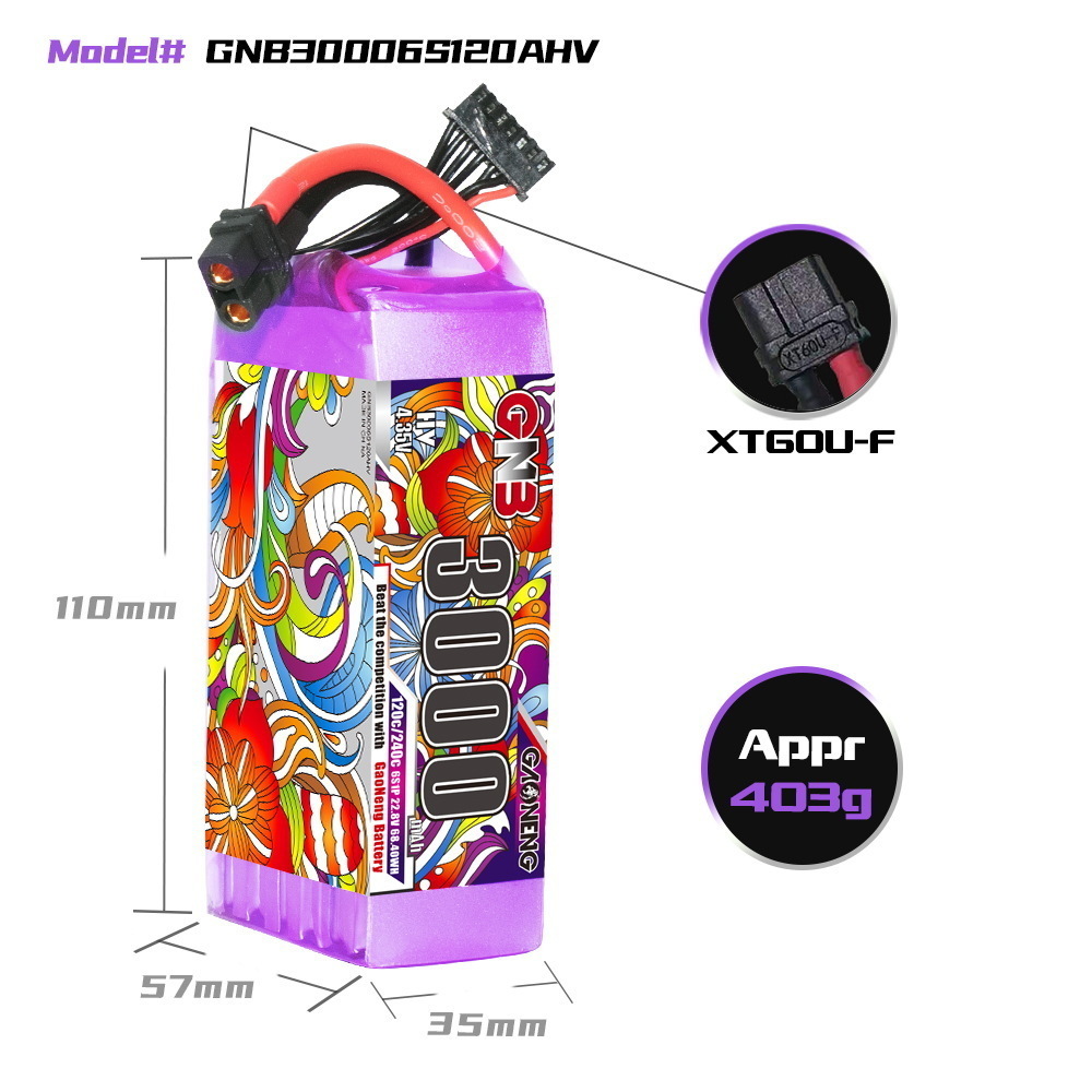 GNB Lipo Battery 6S 22.8V 3000 - Drone Rc Boat ulasan dan harga