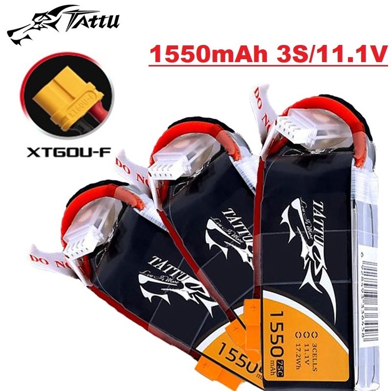 TATTU 3S 11.1V 1550mAh 75C LiP - Drone Zll Rc ulasan dan harga
